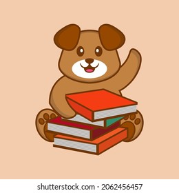 Cute dog cartoon character vector illustration.