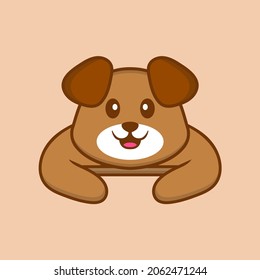 Cute dog cartoon character vector illustration.