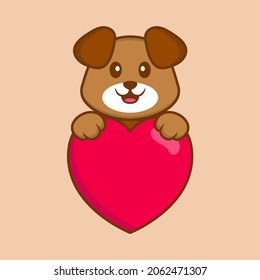 Cute dog cartoon character vector illustration.