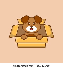 Cute dog cartoon character vector illustration.