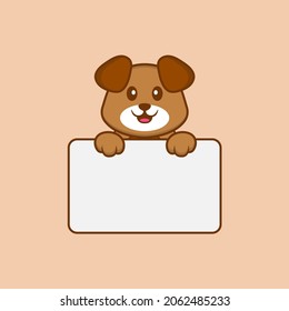 Cute dog cartoon character vector illustration.