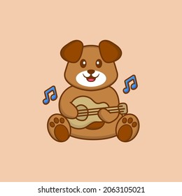 Cute dog cartoon character vector illustration.