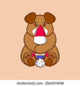 Cute dog cartoon character vector illustration.