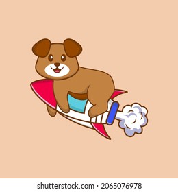 Cute dog cartoon character vector illustration.