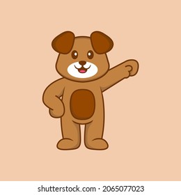 Cute dog cartoon character vector illustration.