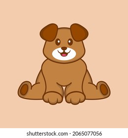 Cute dog cartoon character vector illustration.
