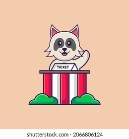 Cute dog cartoon character vector illustration.