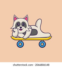 Cute dog cartoon character vector illustration.
