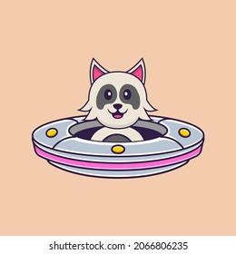 Cute dog cartoon character vector illustration.