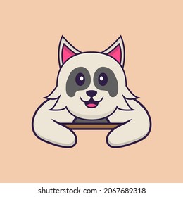 Cute dog cartoon character vector illustration.