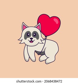 Cute dog cartoon character vector illustration.