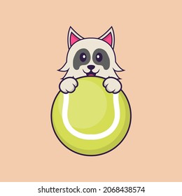 Cute dog cartoon character vector illustration.