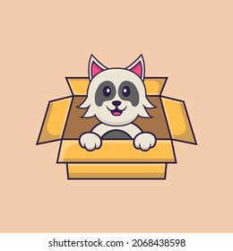 Cute dog cartoon character vector illustration.