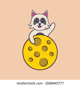Cute dog cartoon character vector illustration.