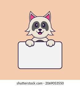 Cute dog cartoon character vector illustration.