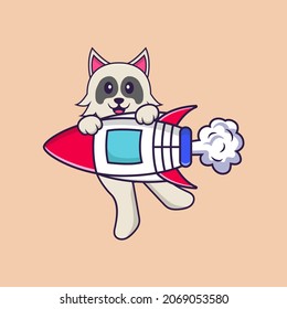 Cute dog cartoon character vector illustration.
