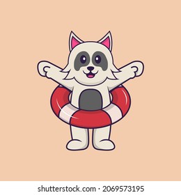 Cute dog cartoon character vector illustration.