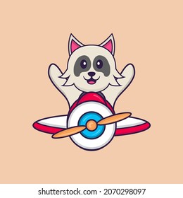 Cute dog cartoon character vector illustration.