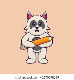 Cute dog cartoon character vector illustration.