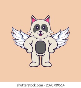 Cute dog cartoon character vector illustration.