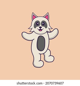 Cute dog cartoon character vector illustration.