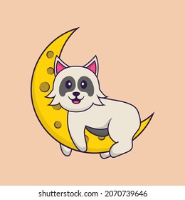 Cute dog cartoon character vector illustration.