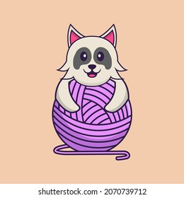 Cute dog cartoon character vector illustration.