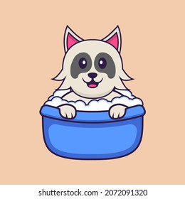 Cute dog cartoon character vector illustration.