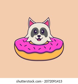 Cute dog cartoon character vector illustration.
