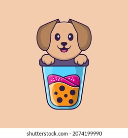 Cute dog cartoon character vector illustration.