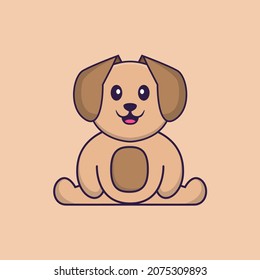 Cute dog cartoon character vector illustration.