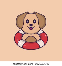 Cute dog cartoon character vector illustration.