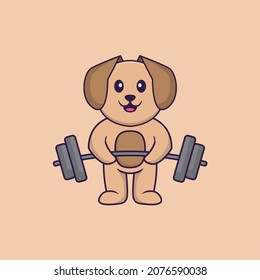 Cute dog cartoon character vector illustration.