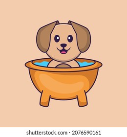Cute dog cartoon character vector illustration.