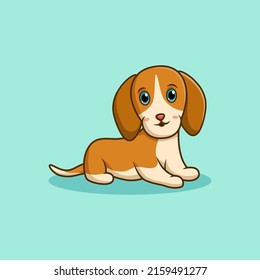 Cute dog cartoon character. Vector illustration