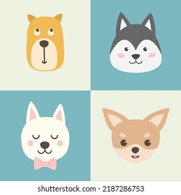 Cute Dog Cartoon character Vector Illustration.