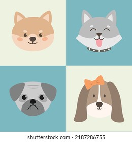 Cute Dog Cartoon character Vector Illustration.