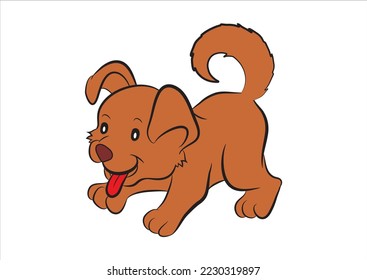 Vector de caracteres de dibujos animados de perro