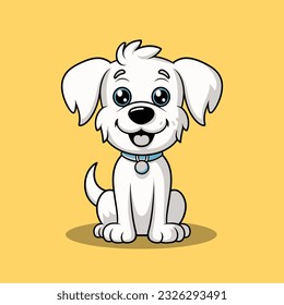 Cute dog cartoon character vector illustration