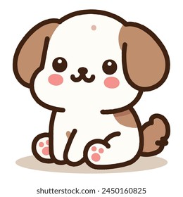 lindo perro de dibujos animados personaje de Ilustración vectorial diseño de Plantilla