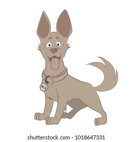 Cute dog with cartoon cartoon hand drawn vector illustration. Can be used for baby t-shirt printing, fashion printing design, kids clothes, welcome gift of baby gift and invitation card.