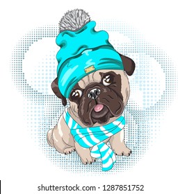 Cute dog cartoon hand drawn vector illustration. Can be used for baby t-shirt print, fashion print design, kids wear, baby shower celebration greeting and invitation card.