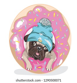 Cute dog cartoon hand drawn vector illustration. Can be used for baby t-shirt print, fashion print design, kids wear, baby shower celebration greeting and invitation card.