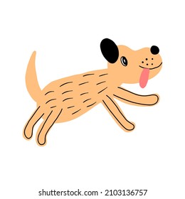 Cute dog cartoon hand drawn vector illustration. Can be used for t-shirt print, kids wear fashion design, baby shower invitation card.