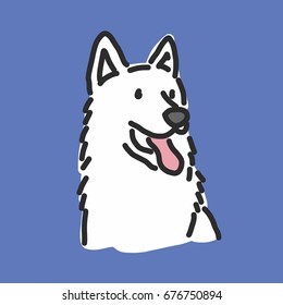 Cute Dog Cartoon. - hand drawn. line drawing. vector illustration.