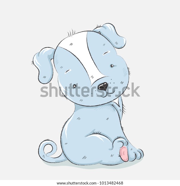 Cute Dog Cartoon Hand Drawn Vector Stock Vector (Royalty Free ...