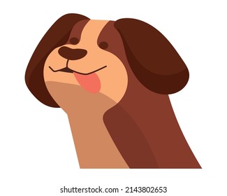 cute dog cartoon icon flat