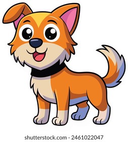 Cute dog cartoon icon vector illustration.