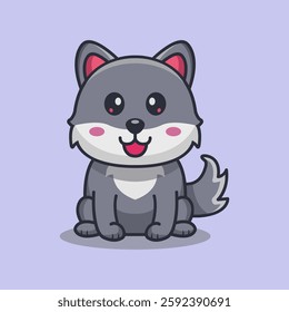 Cute dog cartoon illustrated in vector