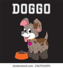 CUTE DOG CARTOON ILLUSTRATION FOR POSTER AND LOGO